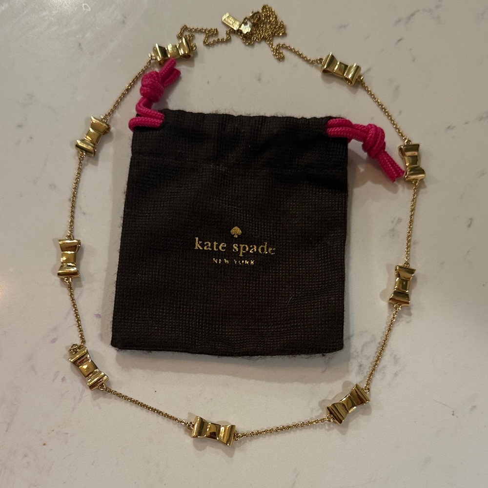 Kate Spade Gold Bow Chain Necklace